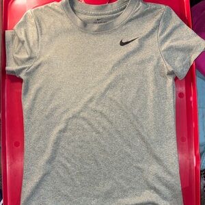 Nike Heather Gray Tee with Black Swoosh